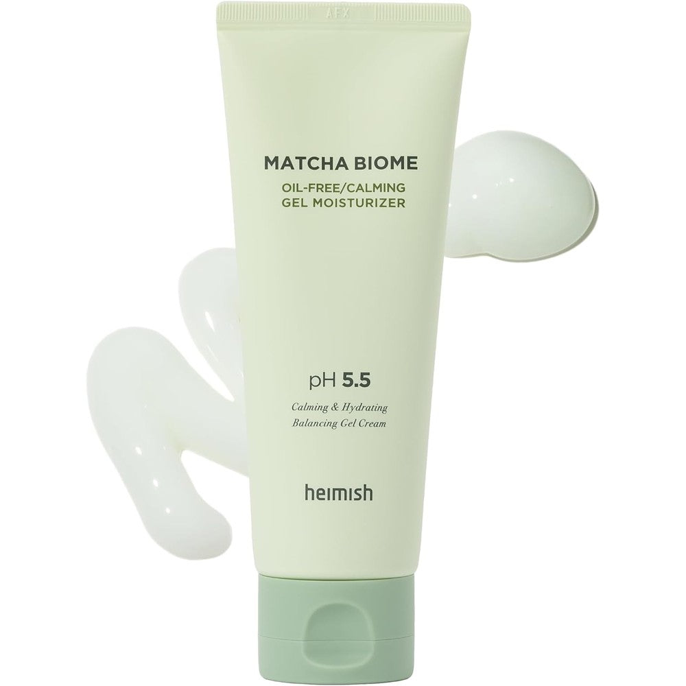 HEIMISH Matcha Biome Oil-free Calming Gel Moisturizer - Moisturizing, Cooling, Soothing, Low Irritating, Non-sticky formula with Matcha, Probiotics, for Oily & Acne-prone Skin, pH 5.5, 3.4fl.oz/100ml