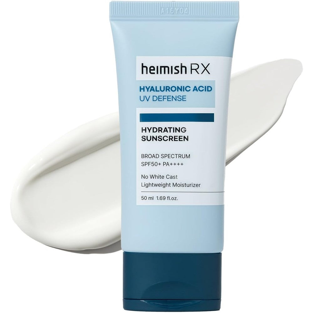 HEIMISH RX Hyaluronic Acid Hydrating Sunscreen No White Cast, Lightweight, Fast-absorbing Daily Relief Facial Sunscreen, Moisturizing Broad Spectrum SPF 50, Korean Skincare 50ml,1.69 fl. oz