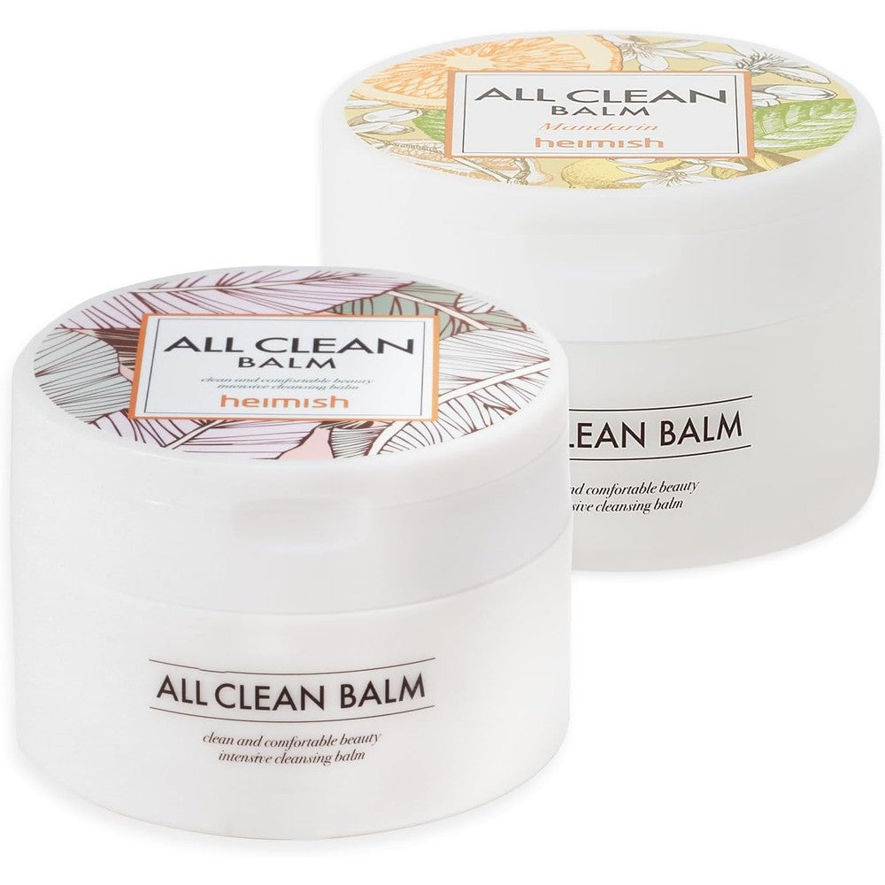 HEIMISH All Clean Balm Set (Original & Mandarin) - Cleansing Balm, Waterproof Makeup Remover, Face Cleanser, Oil Based Cleanser, Korean Skincare with Natural Aroma Oil, Vegan, For All Skin Types