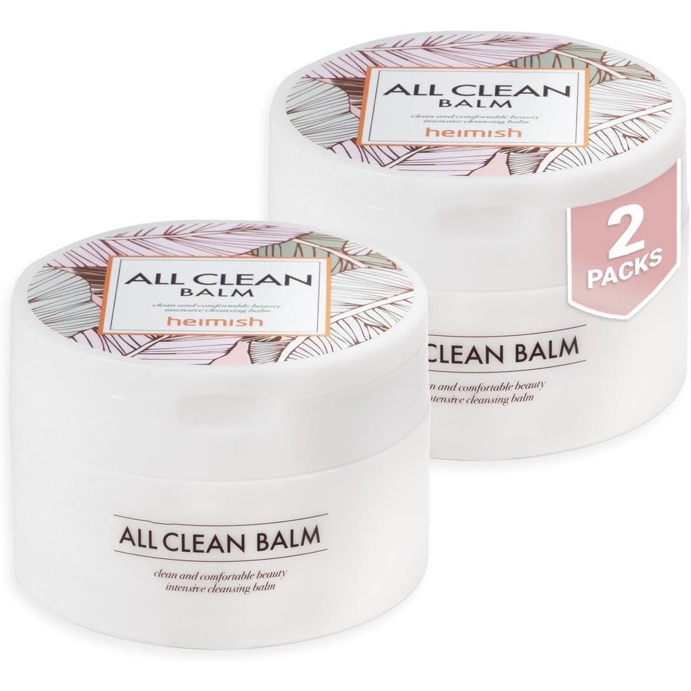HEIMISH All Clean Balm - Cleansing Balm, Waterproof Makeup Remover, Face Cleanser, Oil Based Cleanser, Korean Skincare with Natural Aroma Oil, Vegan, For All Skin Types, 4.0fl.oz/120ml, 2 Packs