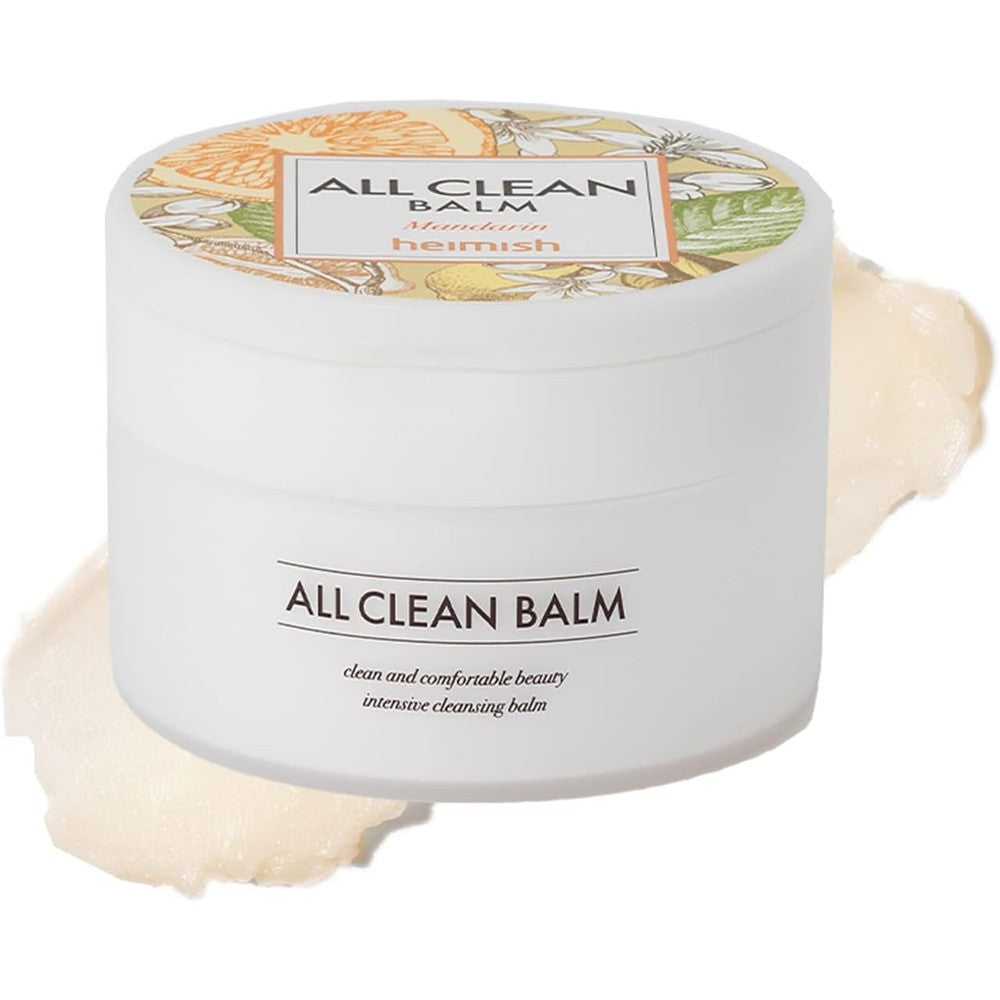 HEIMISH All Clean Balm Mandarin 4.0fl.oz/120ml - Cleansing Balm, Waterproof Makeup Remover, Face Cleanser, Oil Based Cleanser, Korean Skincare with Natural Aroma Oil, Vegan, For All Skin Types