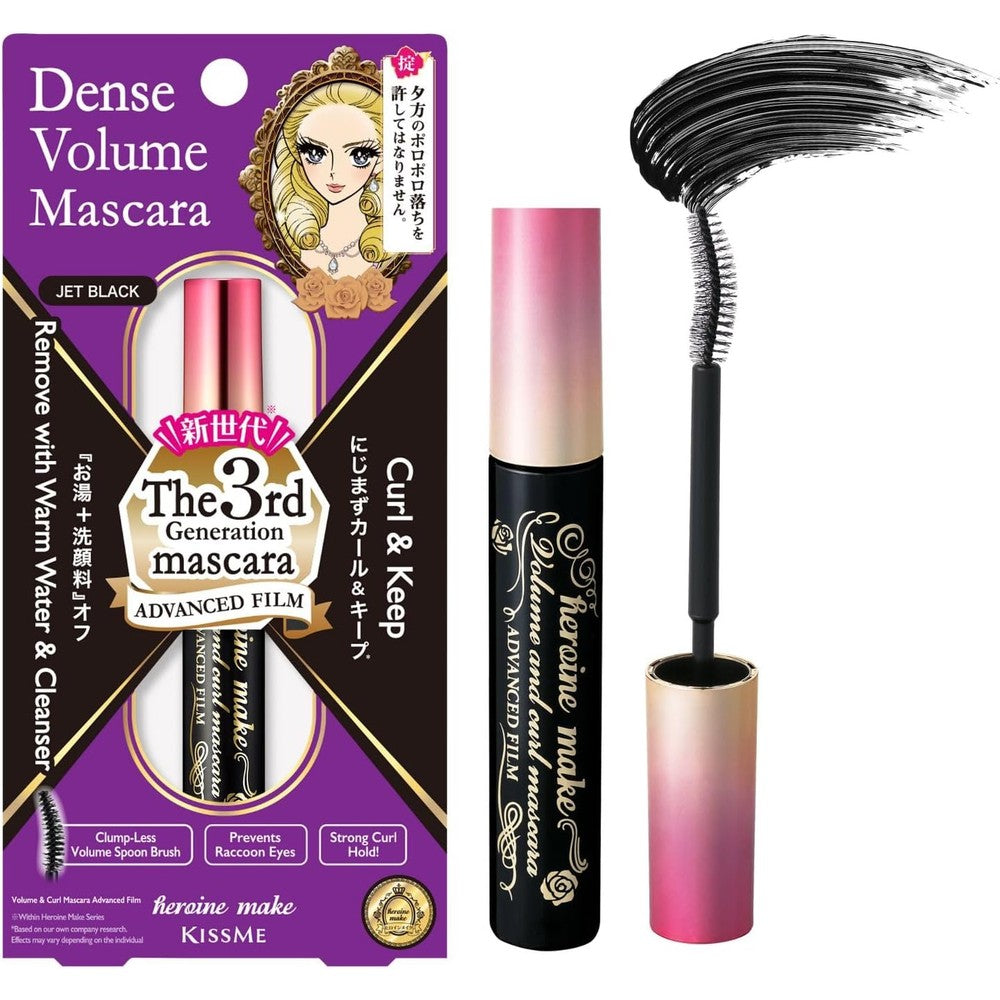 Heroine Make Volume & Curl Mascara Advanced Film, Film type formula and Water proof The 3rd Generation mascara with both advantages