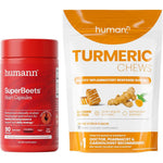 Humann SuperBeets Beet Root Capsules and Turmeric Chews