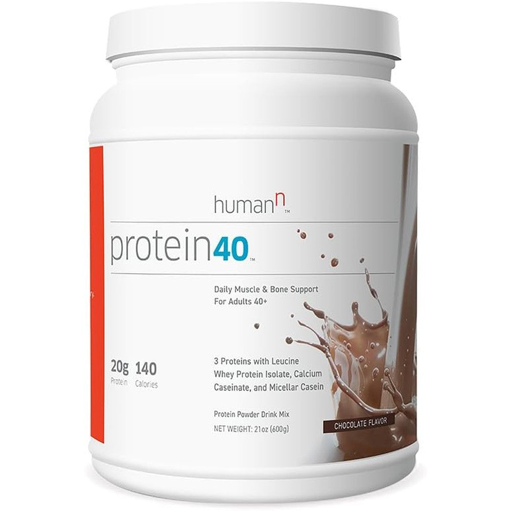HumanN Protein40 | Complete Protein Blend for Daily Muscle and Bone Health (Chocolate, 21-Ounce)