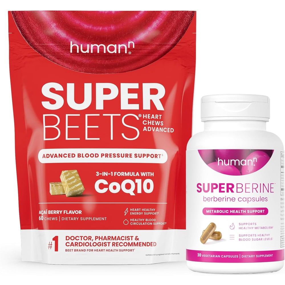 HumanN SuperBeets Heart Chews & SuperBerine Capsules