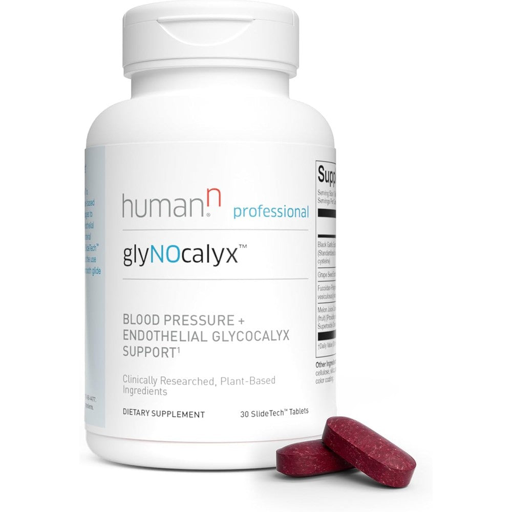 Humann glyNOcalyx Tablets - Endothelial Glycocalyx, Circulation & Nitric Oxide Support - Black Garlic, Grape Seed Extract, Fucoidan-Polyphenol Complex - 30 Count