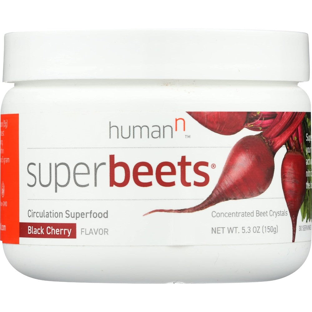 Humann SuperBeets Heart Powder, Blood Pressure Support, Black Cherry Flavored, Non GMO, Vegan, 5.3 Ounces (Pack of 1)