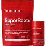 Humann SuperBeets Heart Chews & Metabolic Health Daily Bundle, Blood Pressure and Metabolic Balance Supplements, 120ct