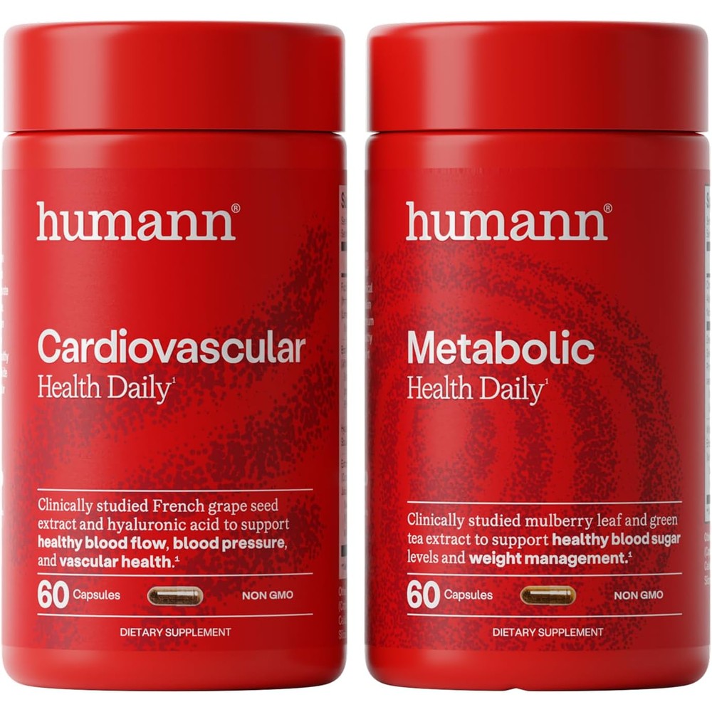 Humann Cardiovascular & Metabolic Health Daily Bundle, Blood Pressure and Metabolic Balance Supplements, 120 Count
