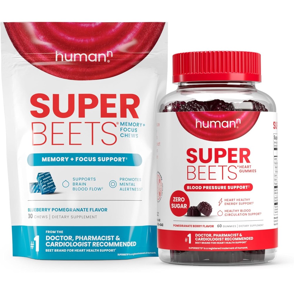 Humann Memory + Focus Chews & Heart Gummies Zero Sugar