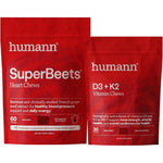 Humann SuperBeets Heart Chews and D3 + K2 Chews Bundle