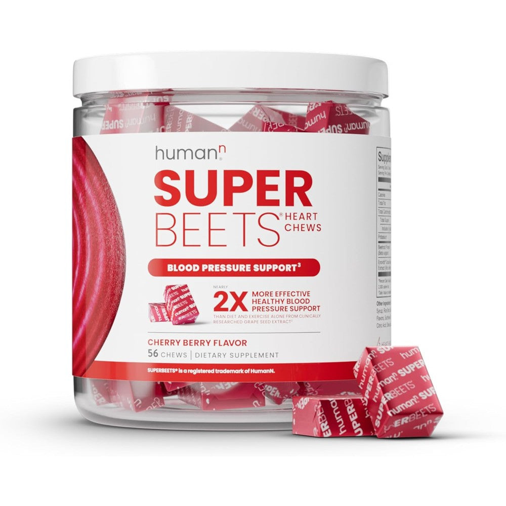 HumanN SuperBeets Heart Chews - Cherry Berry Flavor, 56 Count