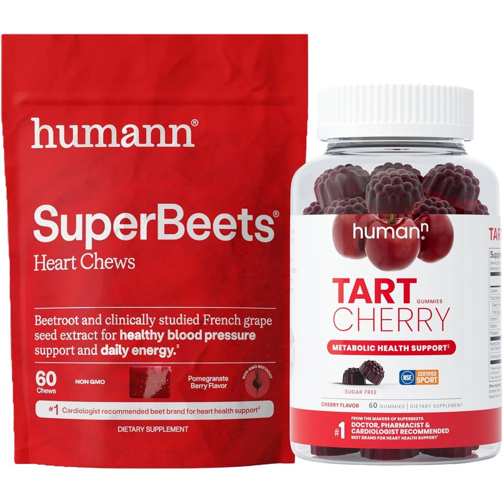 Humann SuperBeets Heart Chews & Tart Cherry Gummies