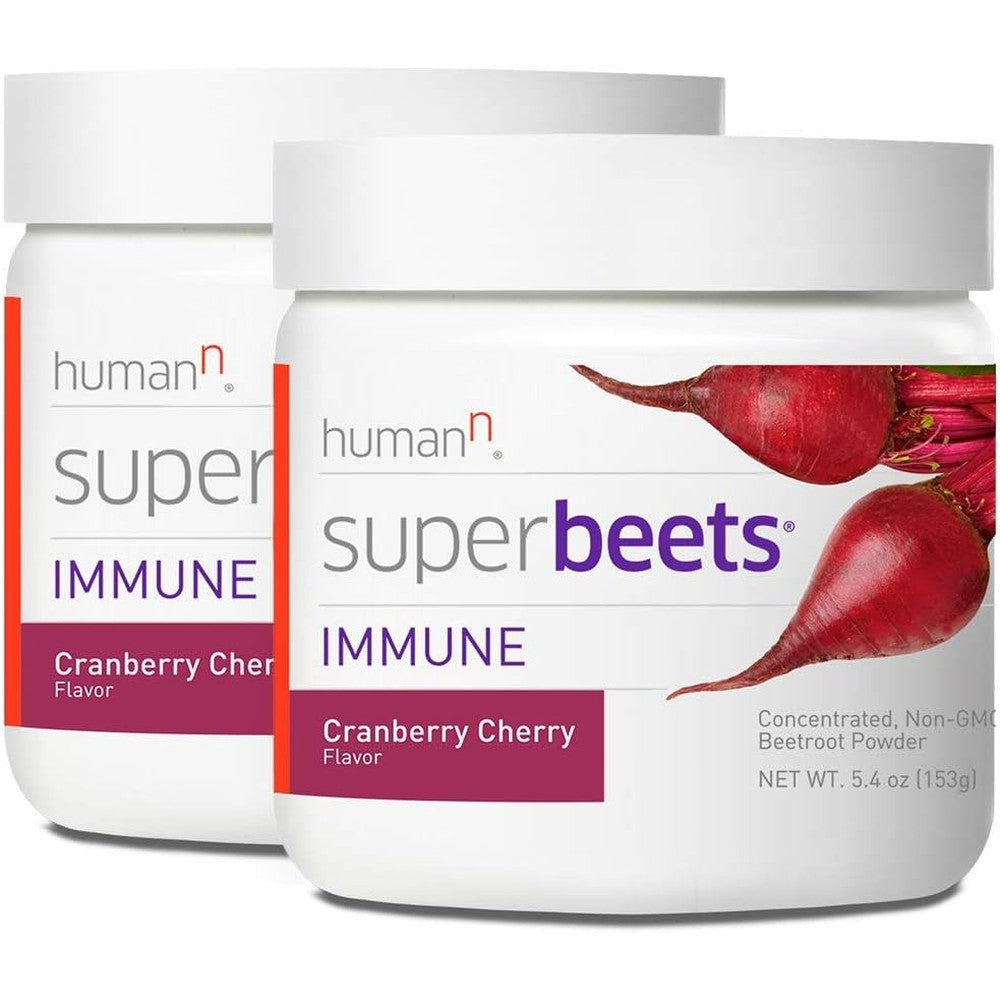 HumanN SuperBeets Immune Concentrated Non-GMO Beetroot Immune System Supporting Supplement (Cranberry Cherry, 5.4-Ounce, 2-Pack)