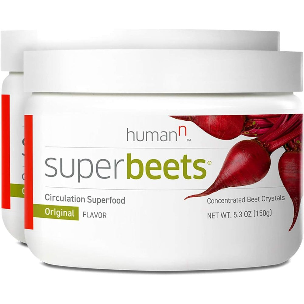 HumanN SuperBeets Circulation Superfood Concentrated Beet Powder Nitric Oxide Boosting Supplement (Apple Flavor, 5.3-Ounce, 2-Pack)