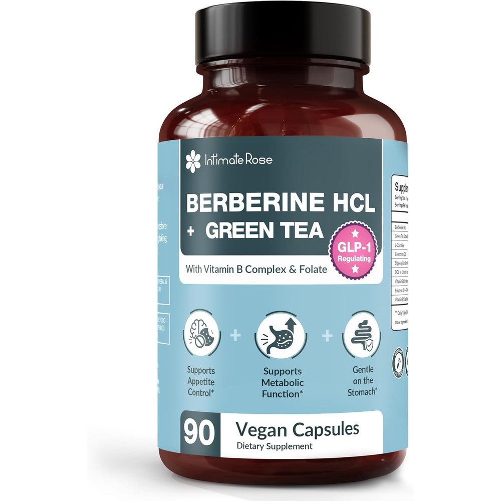 Berberine Supplement with Green Tea Extract - GLP-1 Supplement - Pure Potency for Metabolic Wellness, Gut Health - Appetite & Craving Control - 90 Capsules