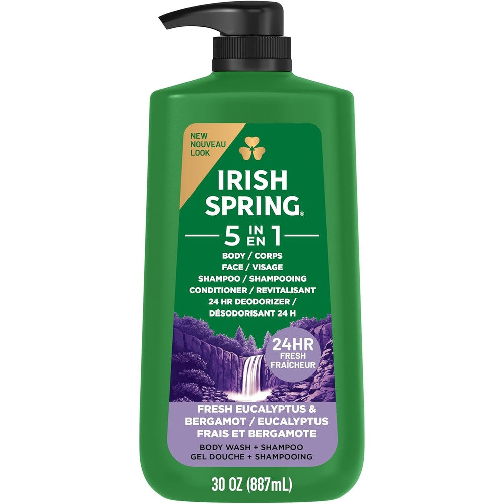 Irish Spring 5 in 1 moisturizing body wash front view