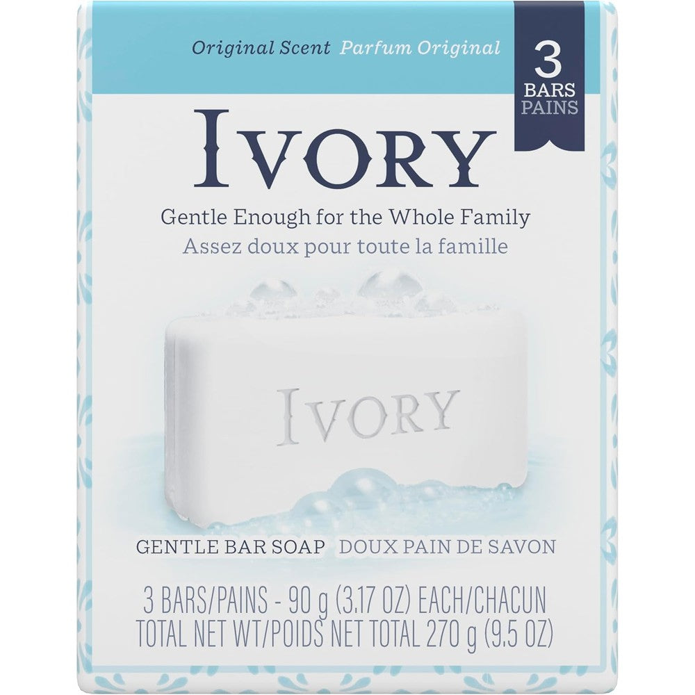 Ivory Simply Ivory Bath Bar for Unisex, 3 Count