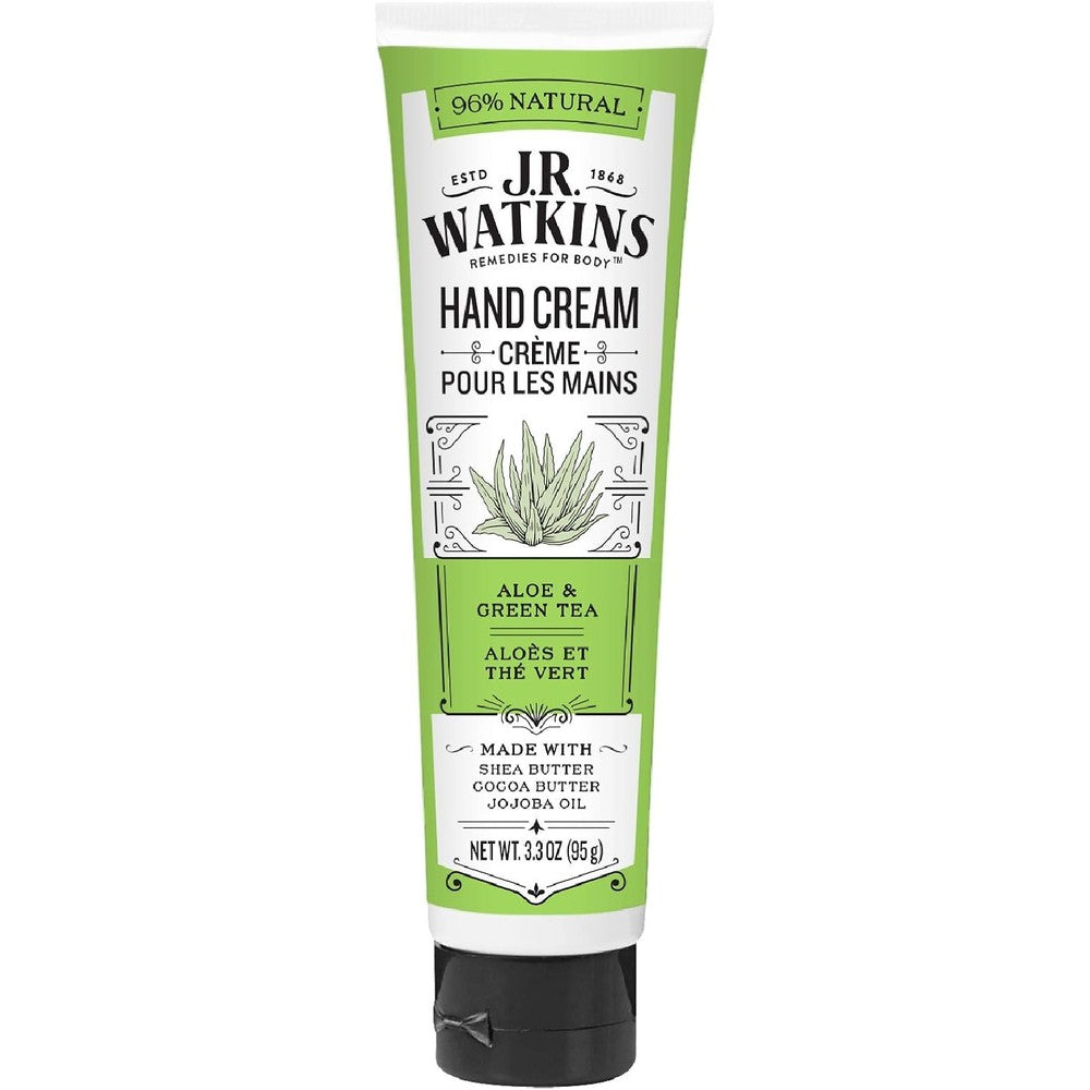 J.R. Watkins Body Cream, Aloe & Green Tea, 3.3-Ounce Tubes (Pack of 4)