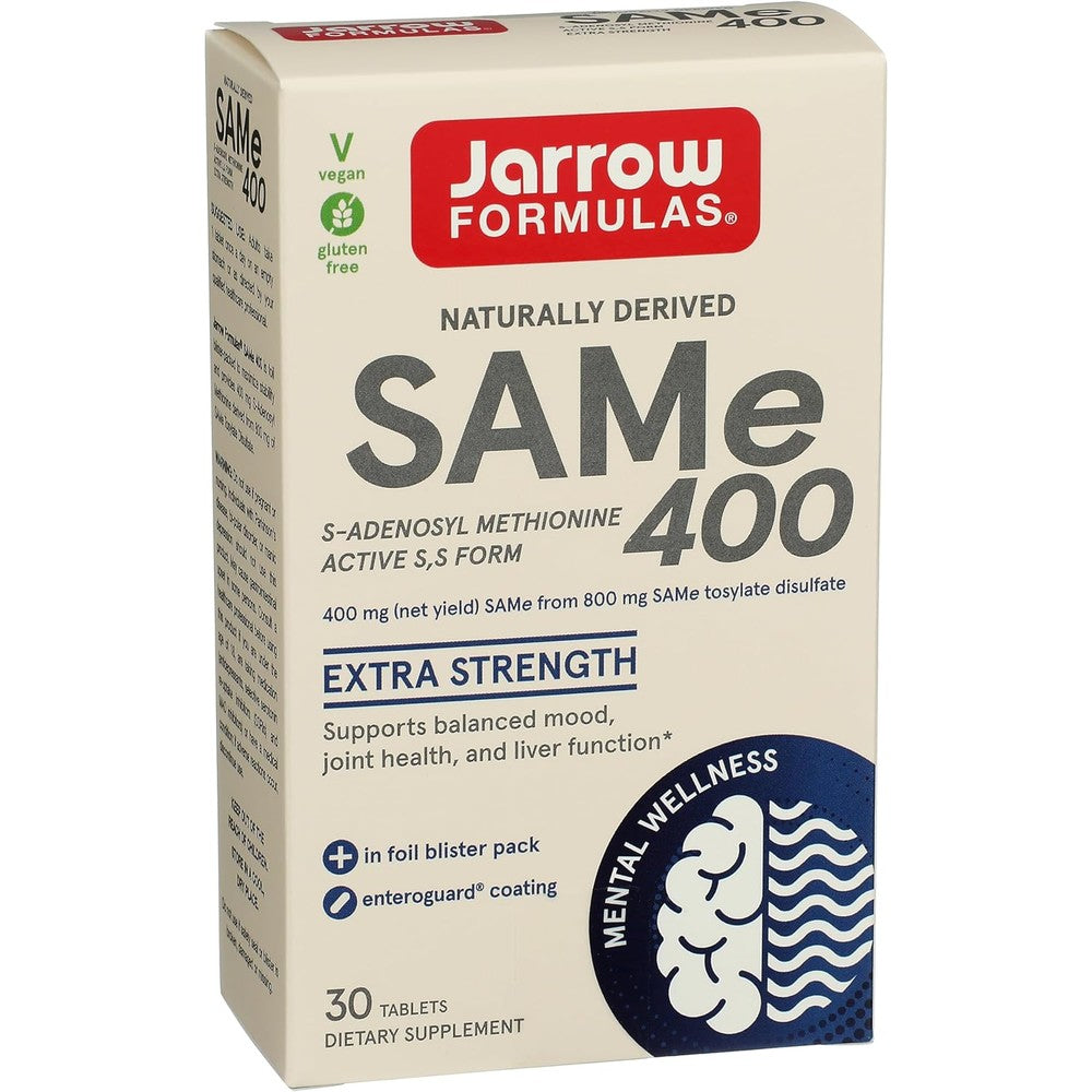 Jarrow Formulas SAMe 400 mg 30 Tablets front view for mood support