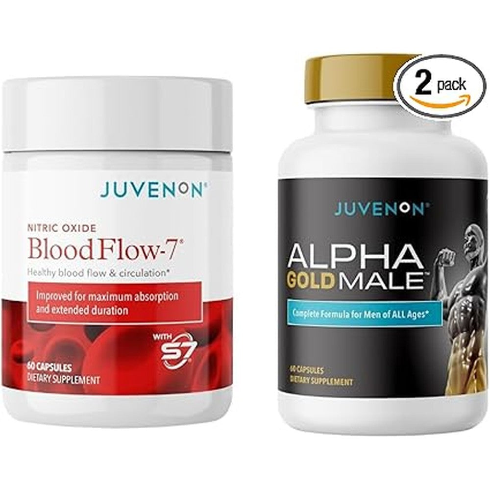 Juvenon Maximum Male BloodFlow-7 Nitric Oxide Supplement with Nitrosigine + Alpha Gold Male