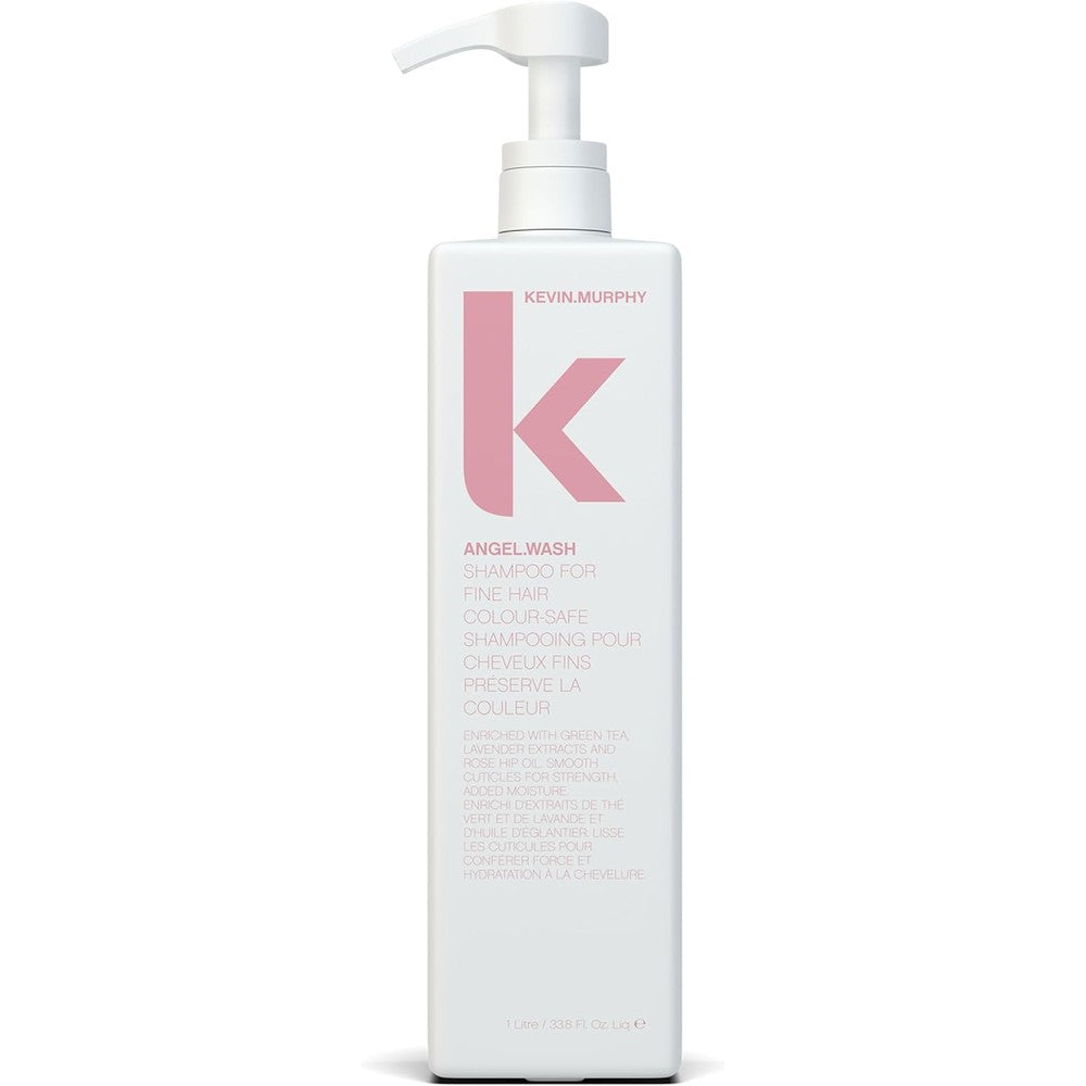KEVIN.MURPHY ANGEL.WASH - Restorative Shampoo - For Fine Coloured Hair - Colour-Safe Shampoo - With Vitamins & Antioxidants - Sulphate & Paraben Free - 1 L / 33.8 fl oz