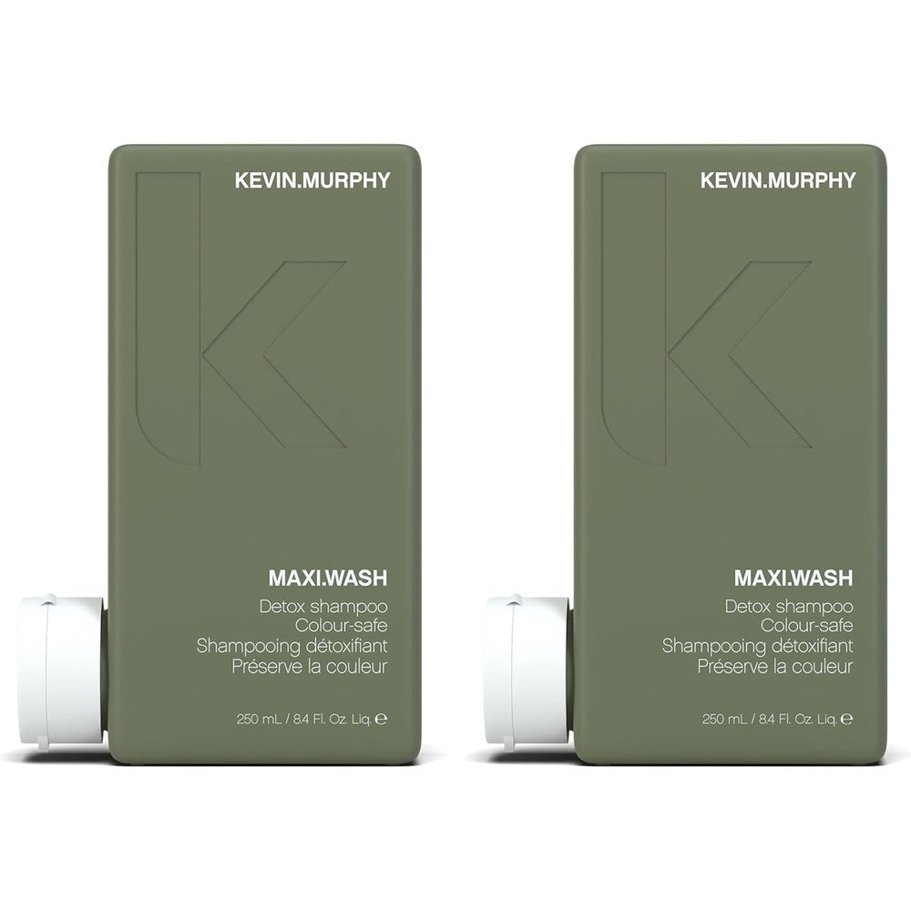 KEVIN.MURPHY MAXI.WASH - Detox Shampoo - Removes Build-Up & Minerals - Colour Safe- Scalp Shampoo - Sulphate Free & Paraben Free - 250 mL / 8.4 fl oz (Pack of 2)
