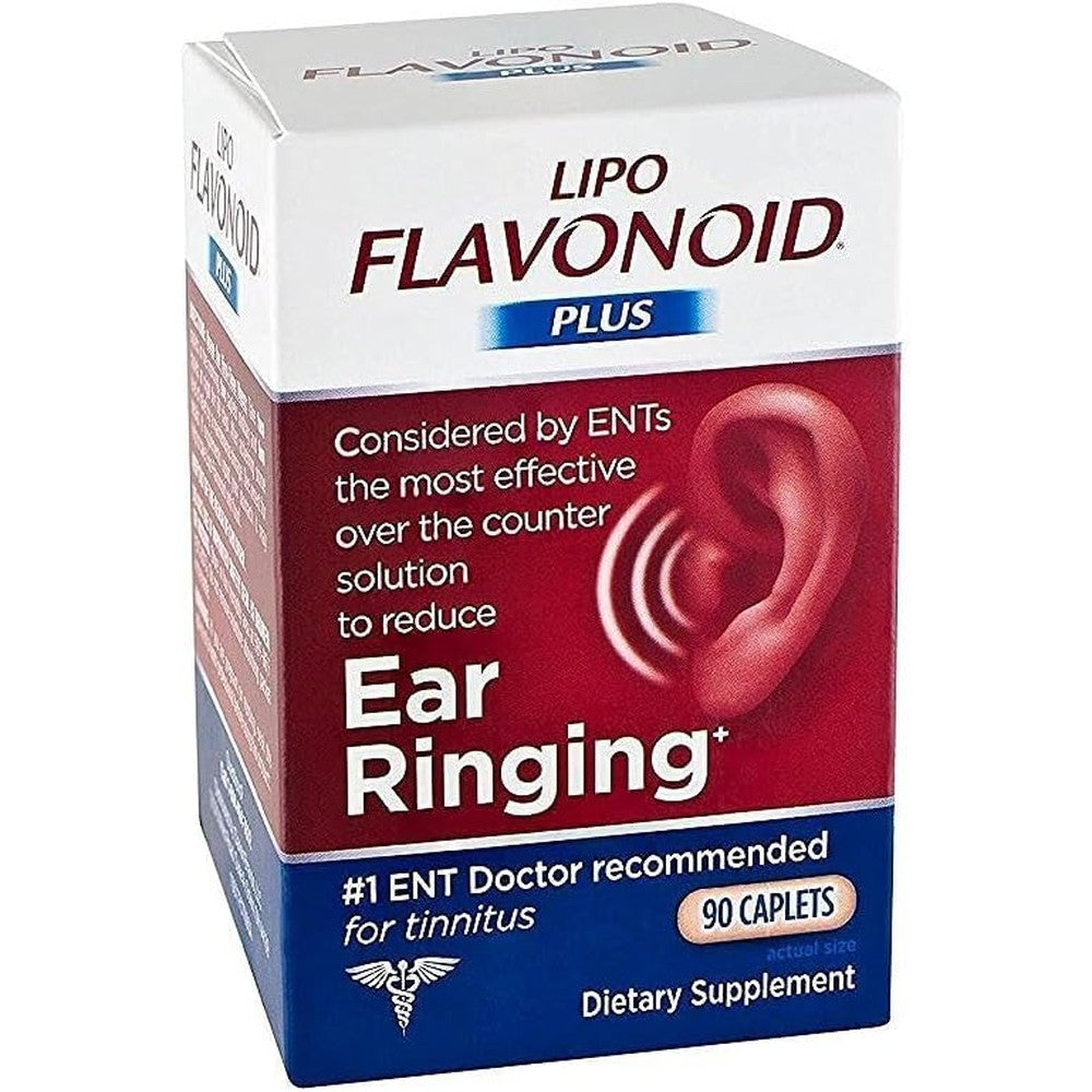 Lipo Flavonoid Plus Inner Ear Health Caplets & Tinnitus Relief Supplement 90 Ear Ringing Plus Dietary Supplement Pack OF 1