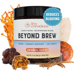 Live Conscious Beyond Brew - Coffee Alternative - Low Caffeine - Mushroom Complex w/Lion's Mane, Reishi, Cordyceps & Chaga for Sustained Focus, Energy & Immunity - w/Prebiotics & Probiotics - 30