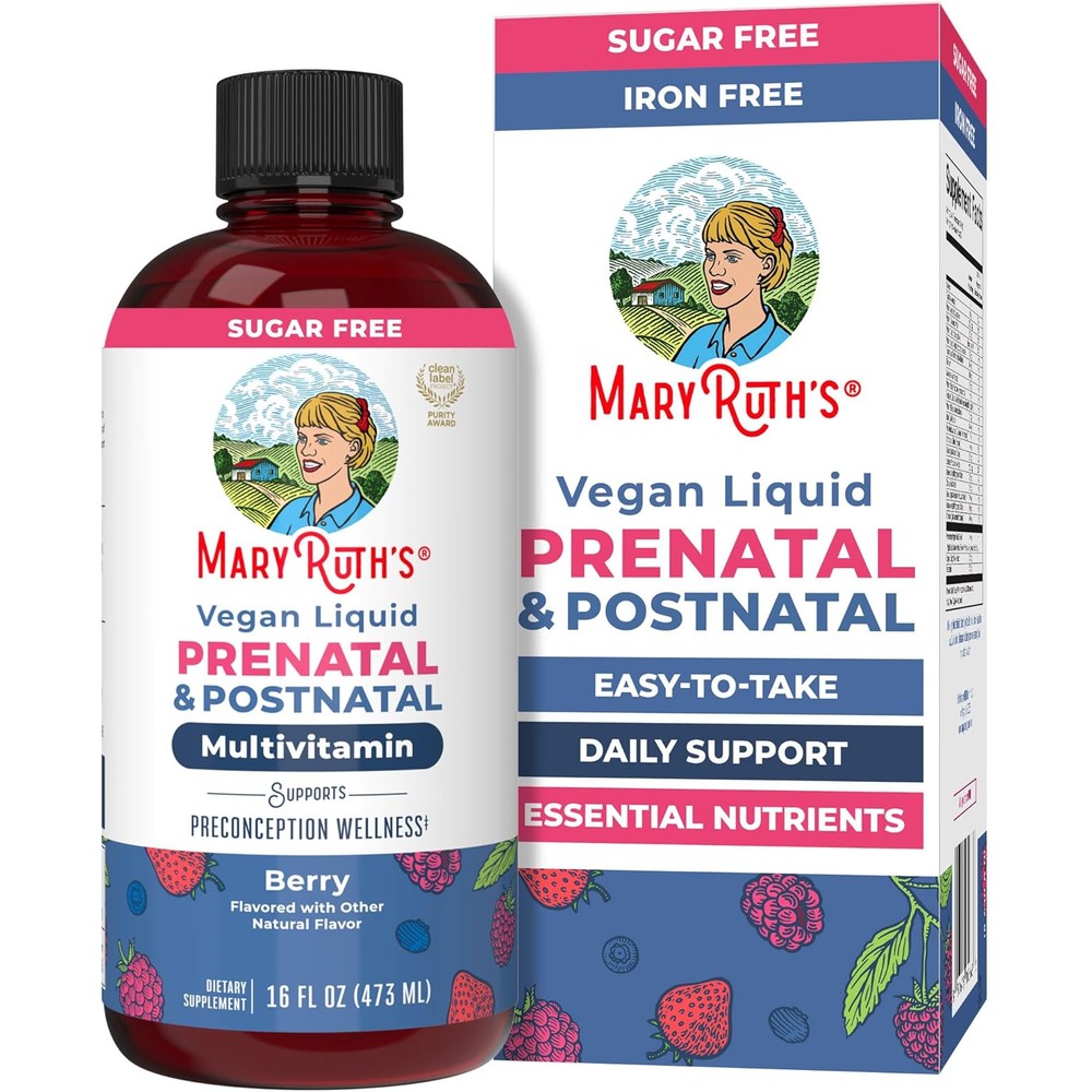 MaryRuth's Prenatal and Postnatal Liquid Multivitamin 16 ounce front bottle view
