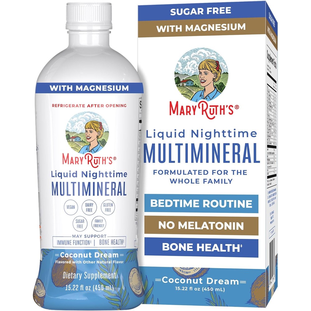 MaryRuth's Liquid Nighttime Multimineral Coconut Dream bottle front view