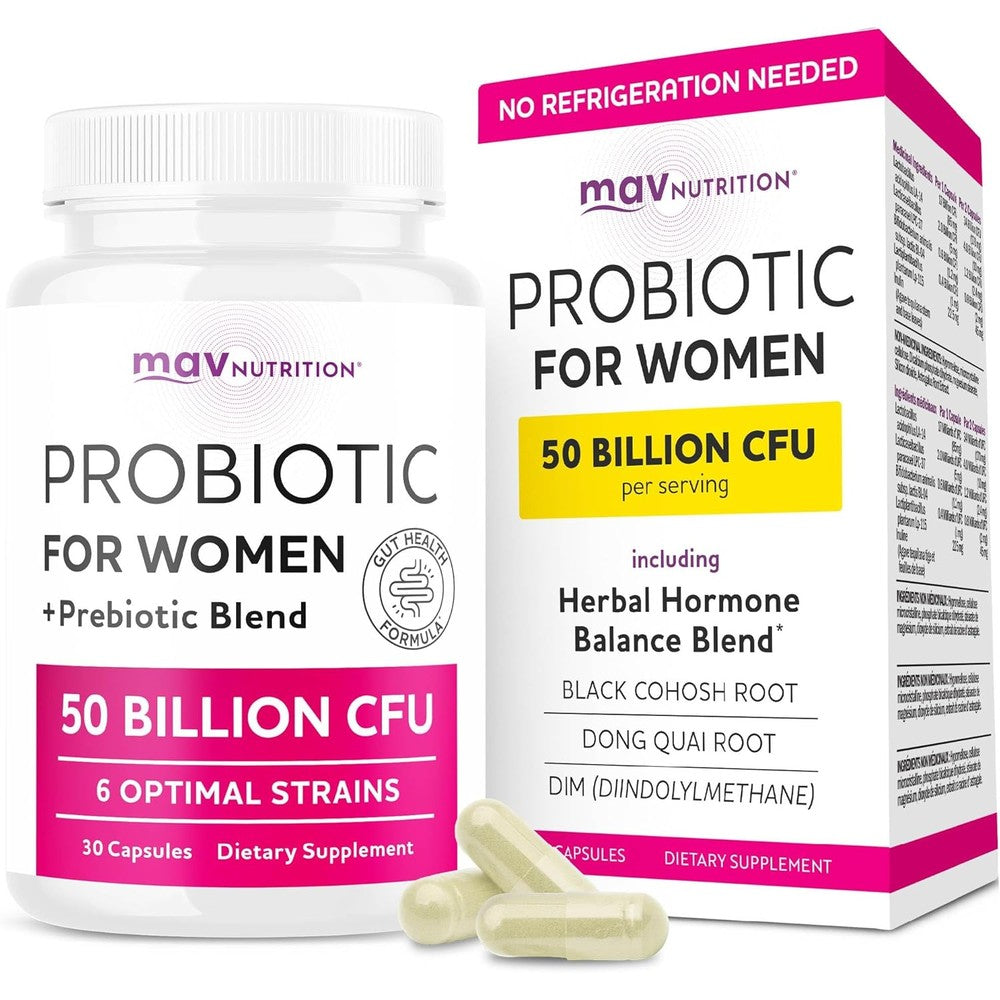 Probiotics for Women | 50 Billion CFU for Vaginal, pH Balance & Digestive Health Support | Female Probiotics with Prebiotics & Hormone Balance Blend | Third-Party Tested, Vegan & Gluten-Free | 30 Ct