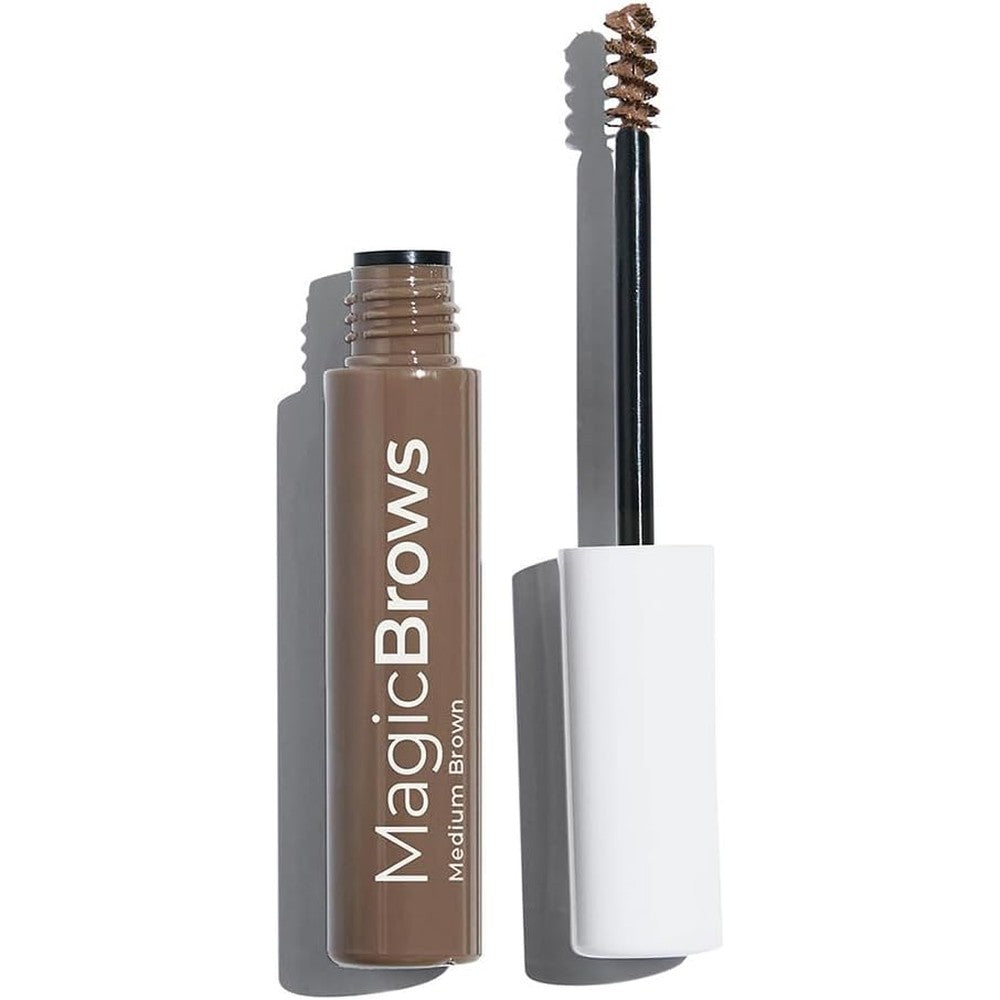 MCoBeauty Magic Brows Tinted Eyebrow Gel in Medium Brown front view for natural brow styling.