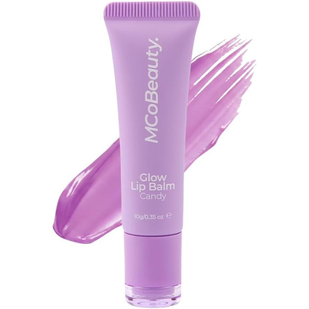 MCoBeauty Glow Lip Balm Candy front view showing the sleek squeeze tube packaging.