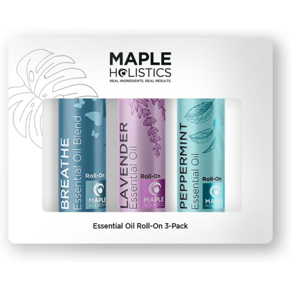 Headache Roll on Essential Oils - Aromatherapy Essential Oils Sets Variety Pack with Peppermint Clarify and Breathe Essential Oil Roll Ons - Fun & Cute Wellness Gift for Young Women Teens & Girls