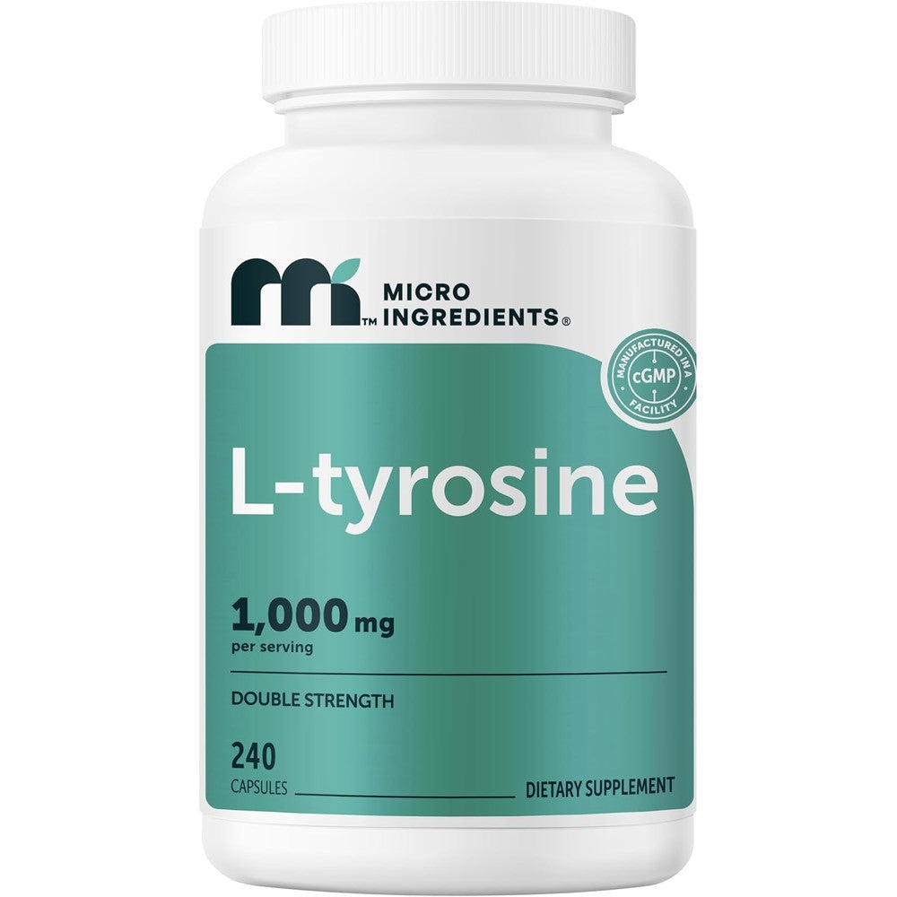 Micro Ingredients L-Tyrosine 240 Capsules front view bottle