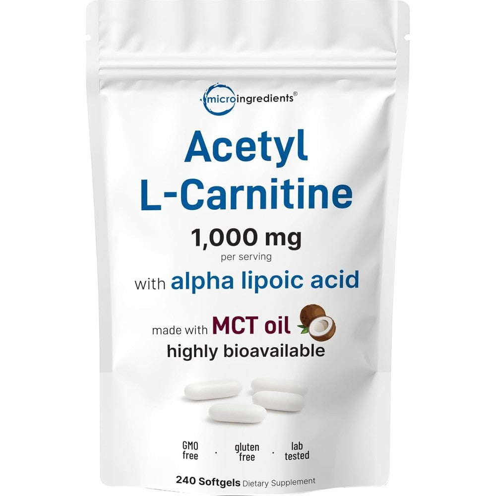 Micro Ingredients Acetyl L-Carnitine front pouch view supplement