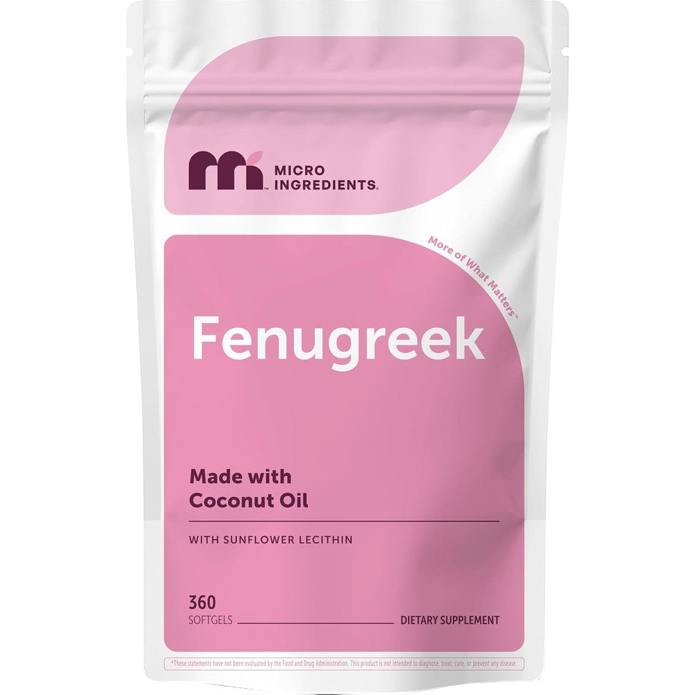 Micro Ingredients fenugreek softgels front view packaging