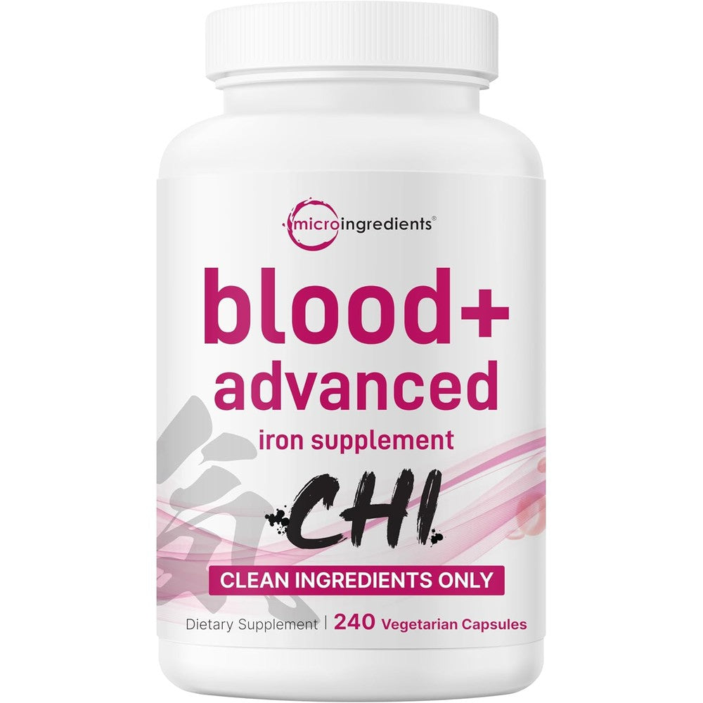 Micro Ingredients Blood Advanced Iron Supplement bottle front view