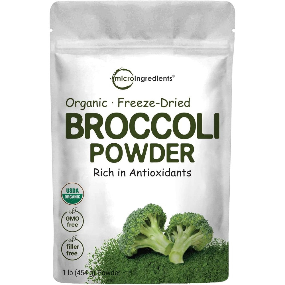 Micro Ingredients Organic Broccoli Powder 1 Pound front view supplement packaging