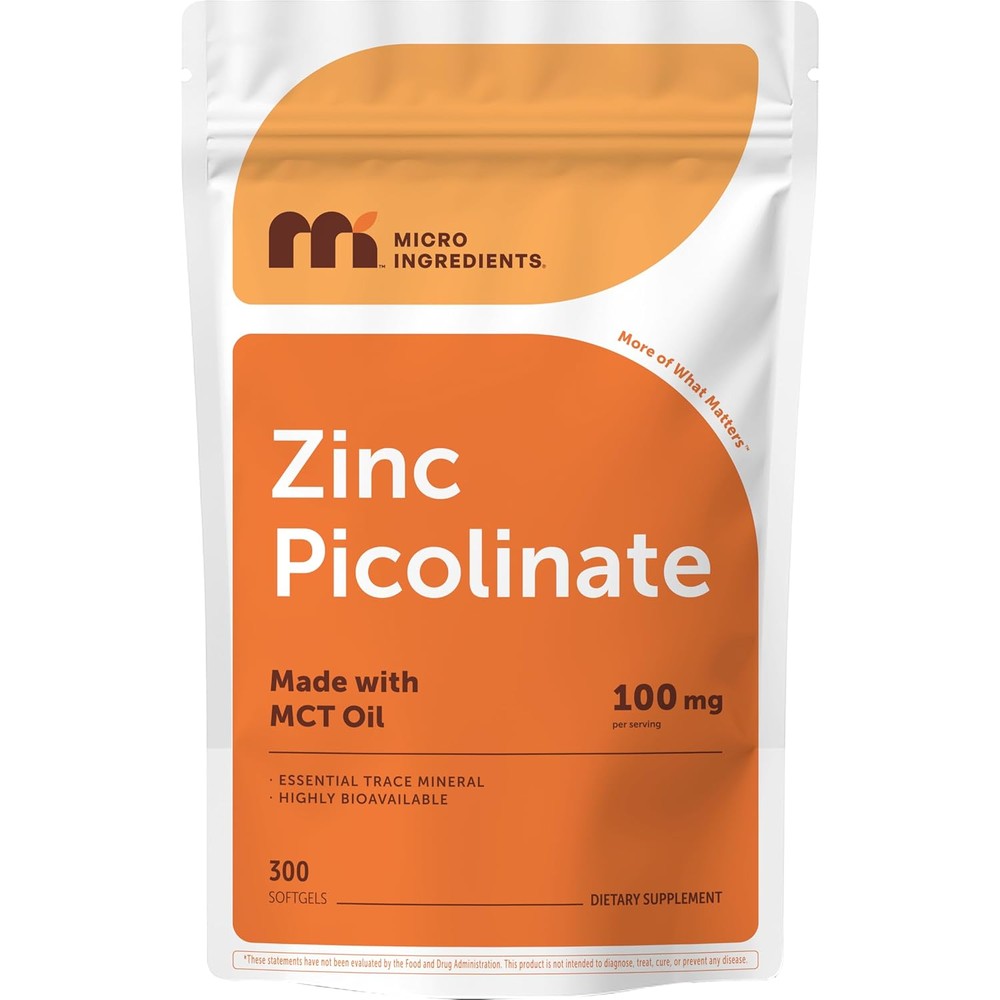 Micro Ingredients Zinc Picolinate front view pouch packaging
