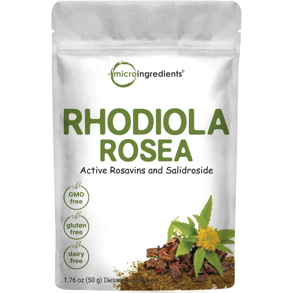 Micro Ingredients organic rhodiola rosea powder pouch front view