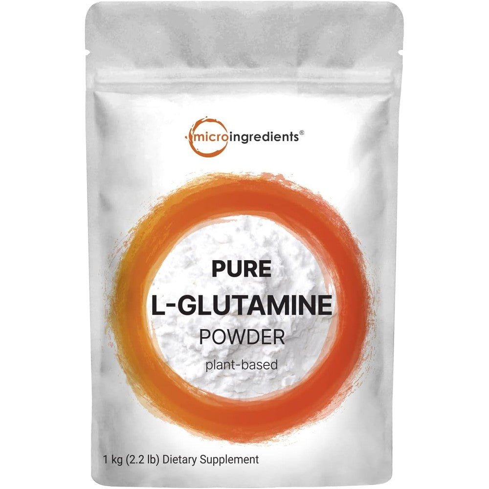 Micro Ingredients Pure L-Glutamine Powder front view pouch packaging