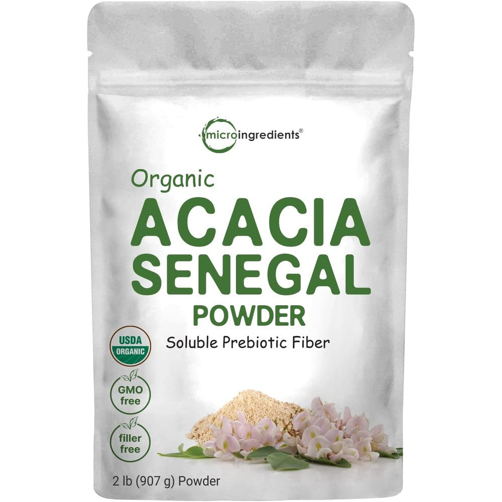 Micro Ingredients Organic Acacia Senegal Fiber Powder front view packaging