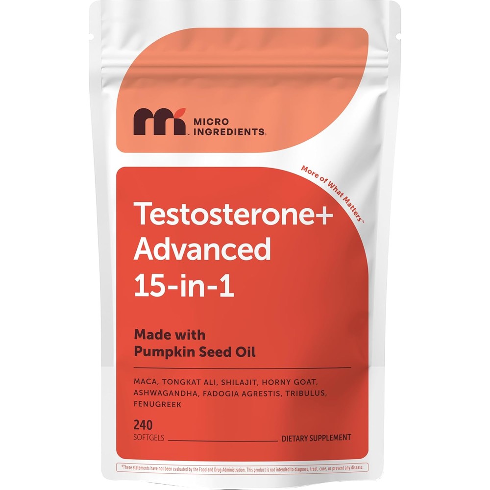 Micro Ingredients Testosterone Advanced front pouch packaging view