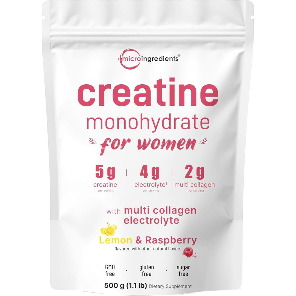 Micro Ingredients creatine electrolytes multi collagen front view bottle packaging