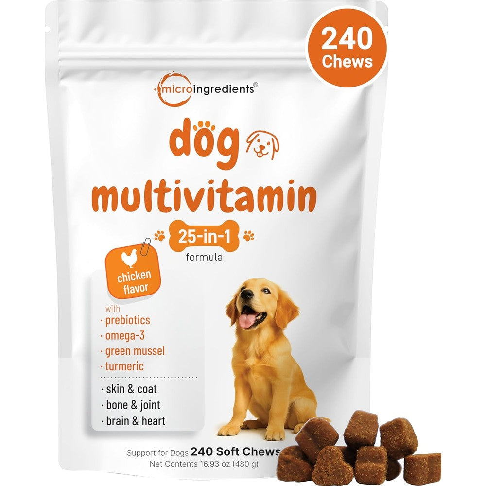 Micro Ingredients dog multivitamin front view pouch packaging