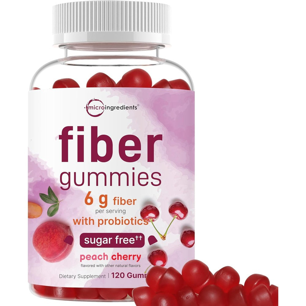 Micro Ingredients Fiber Gummies front view showing bottle and label design