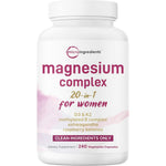 Micro Ingredients Magnesium Complex for Women front bottle view and supplement facts