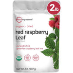 Micro Ingredients organic dried raspberry leaf tea front view packaging